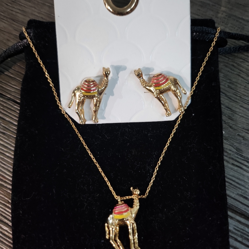 Kate Spade Camel Stud Earrings with Necklace - Picture 7 of 16